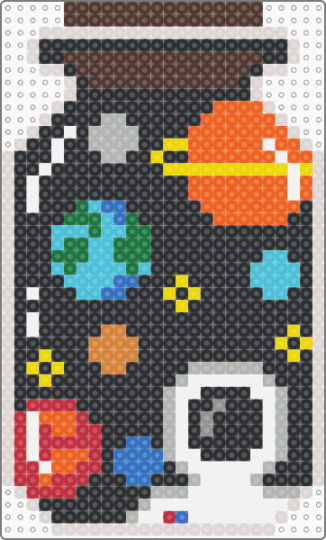 Space Jar - beige, black, brown, orange