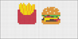 Burger & Fries - hamburger,fries,food,mcdonalds,red,yellow,tan