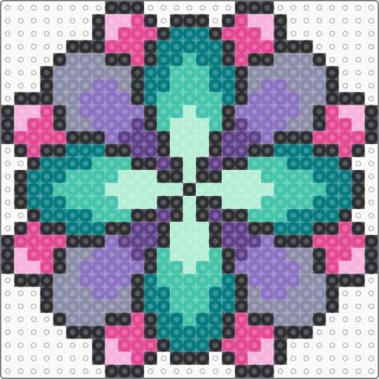 Psychedelic Mandala - teal,gray,pink