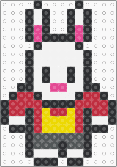 White Rabbit - pink,red