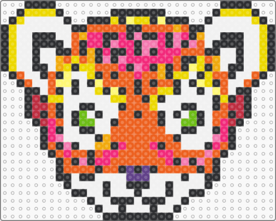 Lisa Frank Hunter the Leopard - white,pink,orange,yellow