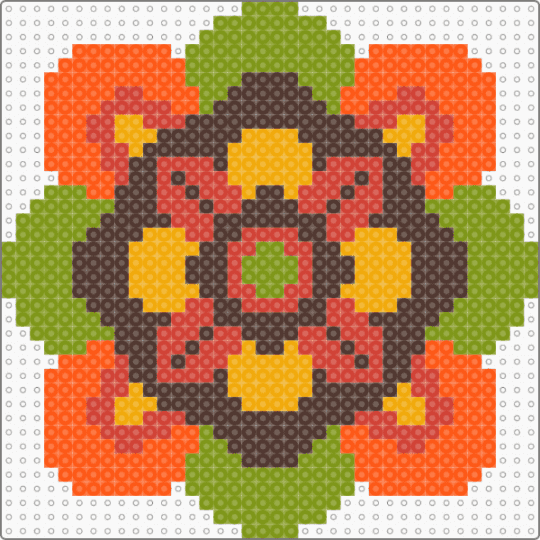 70's Flower - brown,orange