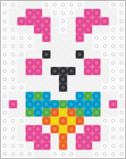 Colorful Bunny - pink, white