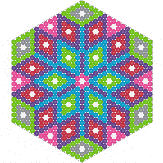 Hexagon Mandala (2) - purple,light blue,green