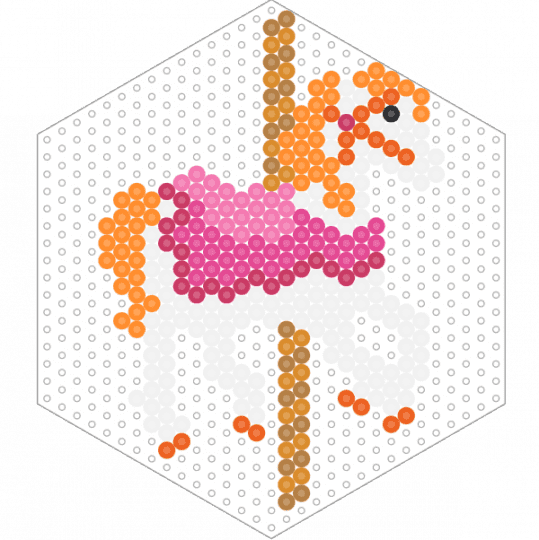 Mingle Carousel Horse - orange,pink