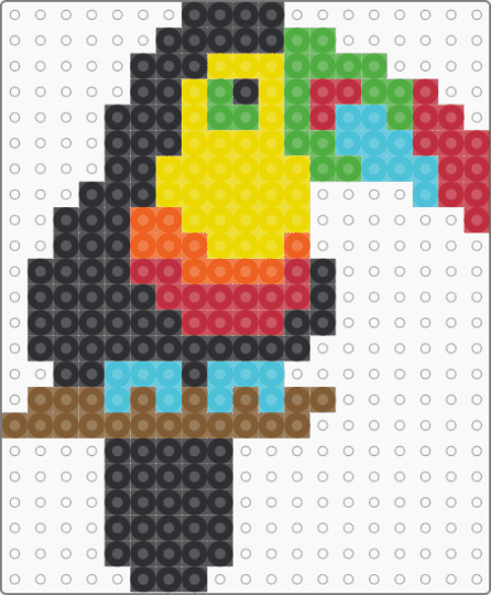 Toucan - tan,light blue,red,yellow