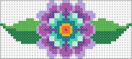 Floral Seal - teal,pink,green
