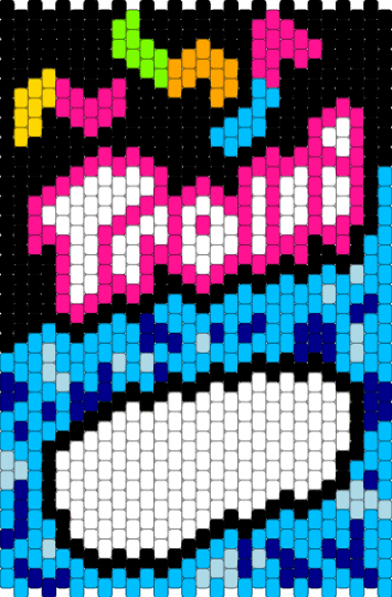 Trolli bag front - pink,light blue