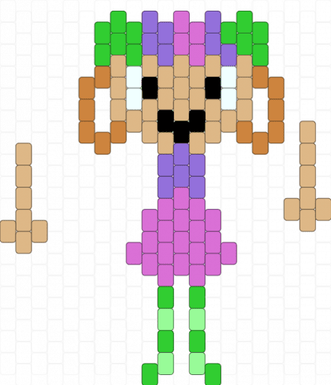 Bassie - green,pink,beige,bassie,dandys world,bassie from dandys world,bassie dandys world,purple,flower basket,easter