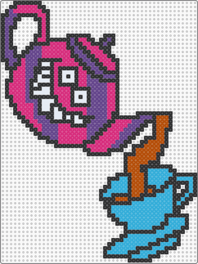 Cheshire tea - pink,purple,light blue,alice,wonderland,cheshire,teaparty