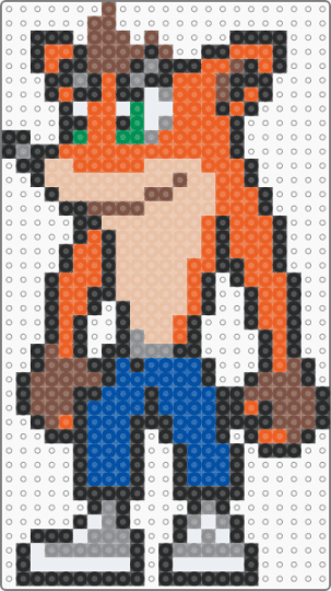 Crash Bandicoot - blue,tan,orange,beige
