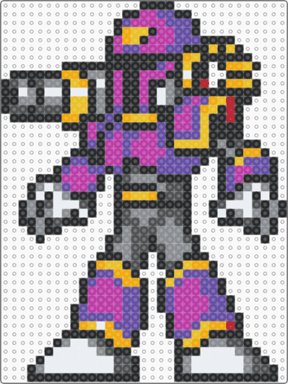 Vil Mega man - black,gray,purple,pink