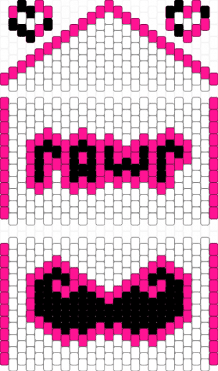 kandi wallet - pink,white,wallet,kandi wallet,black,mustache,rawr