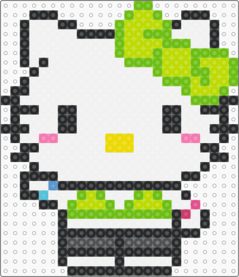 Rave Kitty - white,green,rave,hello kitty,neon