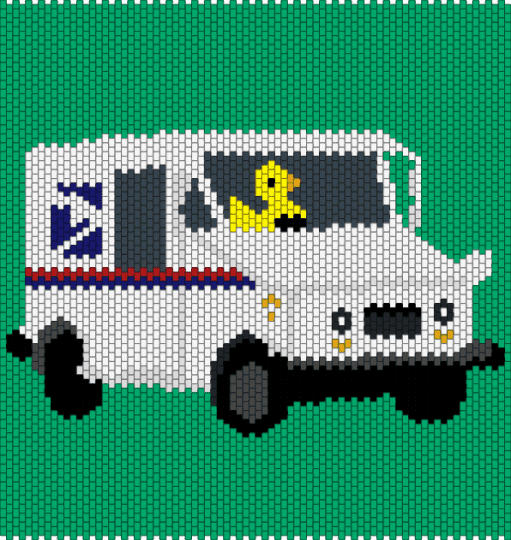 Duck in a Mail Truck - green