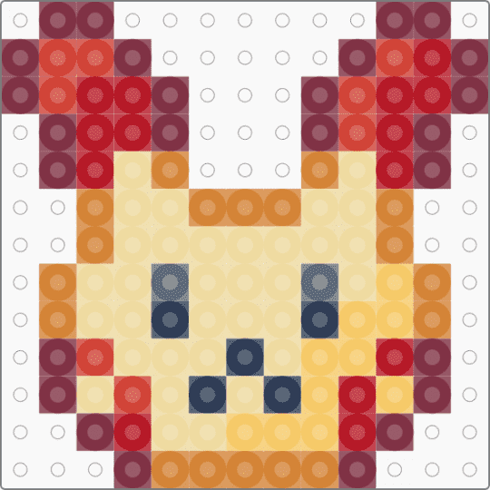 Plusle 13x13 - orange,brown,beige,red