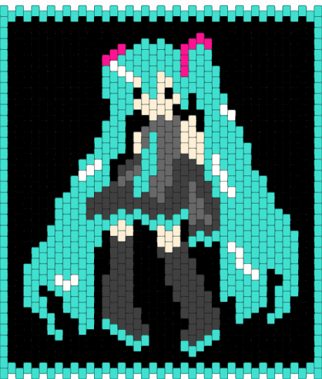 Hatsune Miku panel (Remix of humanbeing20) - black, hatsune miku, light blue, music, vocaloid