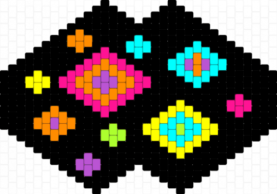 Tadc abstraction mask - black,orange,pink,light blue