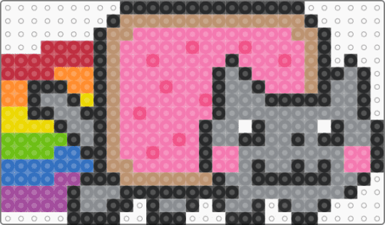 Nyan cat necklace - beige, gray, pink