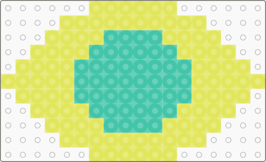jirachi's third eye - teal,yellow,pokemon,jirachi,eye,perler