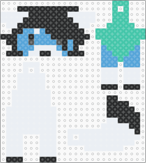 furry dangle thing - white,light blue,teal