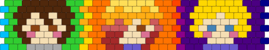 Jim/Fin/Curly - beige,orange,purple,brown,colorful