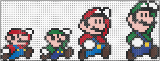 Mario Bros 3 Modern Mario & Luigi - black,brown,beige,colorful