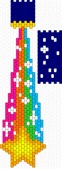 Shooting star tie - orange, purple