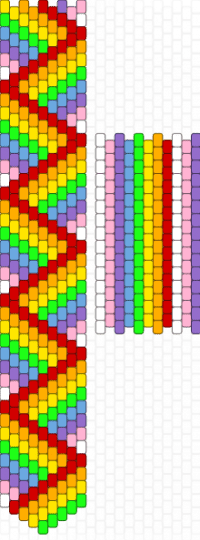 Rainbow tie - green, orange, red, yellow