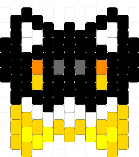 Tuxedo cat charm - black,yellow