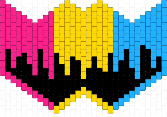 Pan-sexual/Pan-romantical Full Sized Mask - yellow,mask,pride,pansexual,drippy,full sized mask