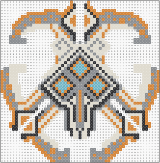 Nomai Mask v3 (outer wilds) - orange,beige,gray