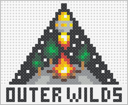 Outer Wilds Ventures Logo - black,white,gray,beige