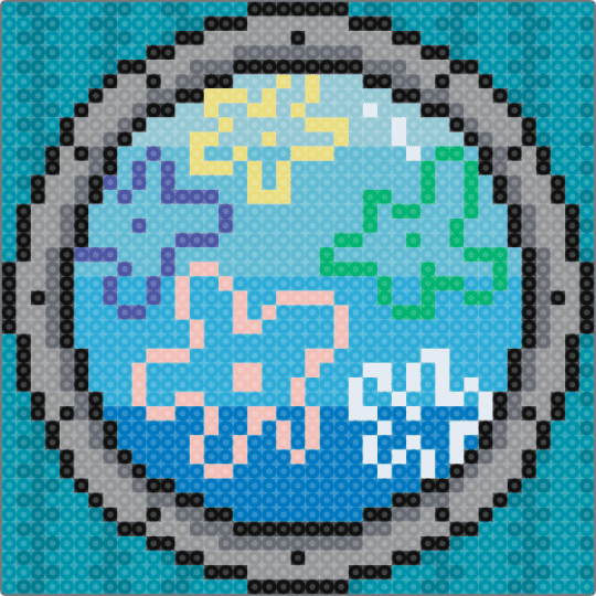 SpongeBob's Window - teal,gray,light blue