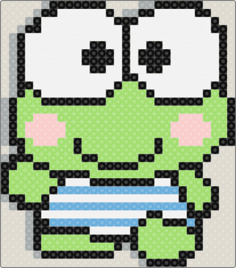 Keroppi in a swimsuit - beige,green