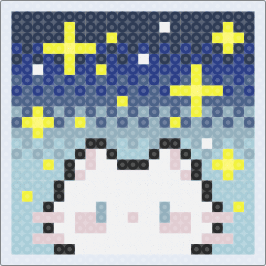 Cat in Stars! - light blue,blue