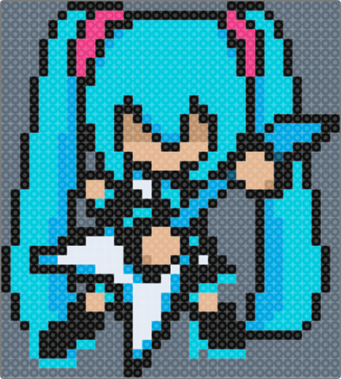 Miku on a Guitar - light blue,gray