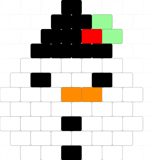 Mini Snow Man - christmas, orange, snow, snowman, teal, white, winter