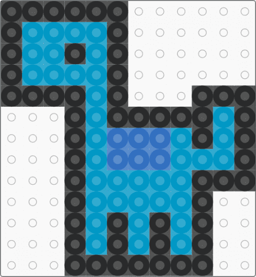 Lil outlined dino! - light blue,dino,mini,cute,dinosuar