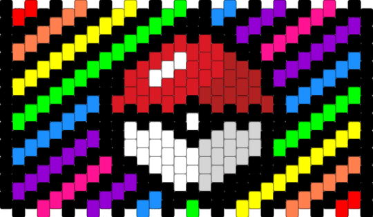 Kandi poke ball - black,red,green,colorful