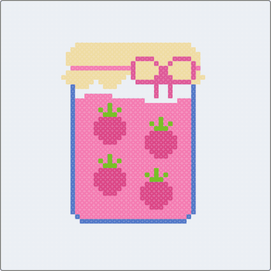 Jar of strawberry jam - white,pink