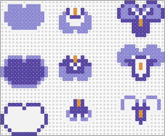 Pansy Flower Pieces - purple,blue