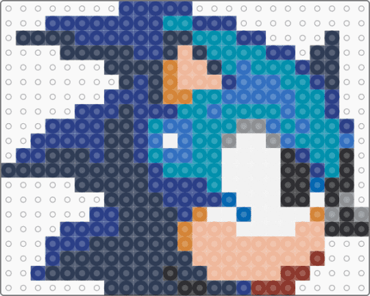 Sonic Sprite Badge (Sonic the Hedgehog 2) - blue,teal,purple,sonic,sonic the hedgehog,characters,video game characters,video games,badge