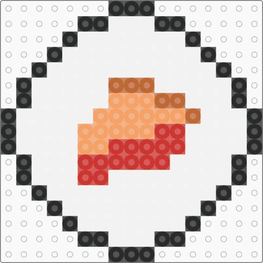 Pie symbol charm thing - white,orange,red,pi,pie,yummers