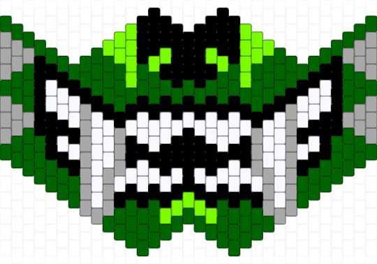 Green fanged mouth mask - green,beige,mask,fangs