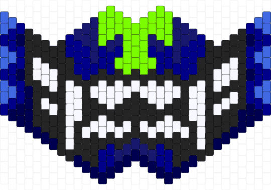 blue and black fanged mouth mak - purple