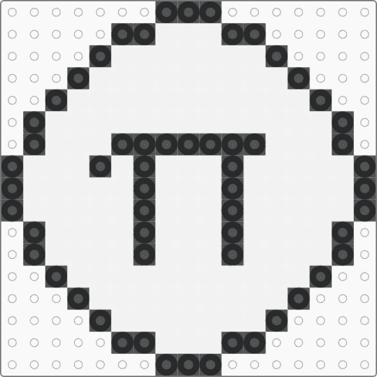Pi symbol charm thing - black,white,pi,math