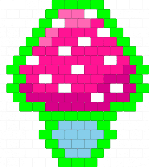 neon mushroom charm!!! :P - green,pink,mushroom,neon,charm