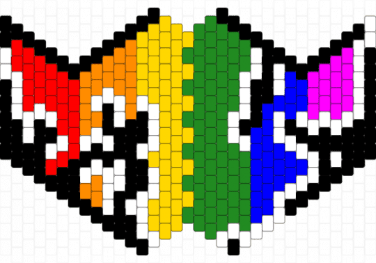 Really cool rainbow mask - yellow,green,rainbow,mask,super cool,cool,cracked