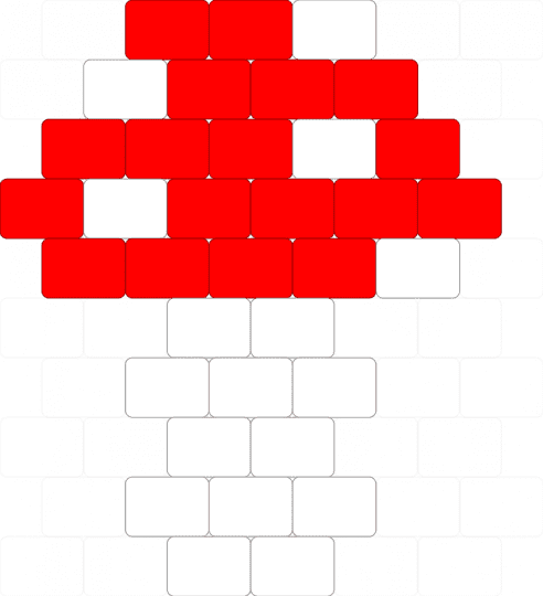 mushroom - white,red